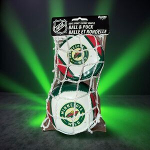 Franklin Sports NHL Team Licensed Soft Sport Ball & Puck Set Minnesota Wild A47